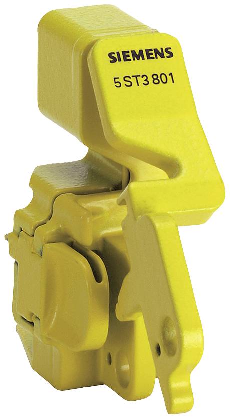 Ein gelber Leitungsschutzschalter von Siemens, Modellnummer 5ST3801.