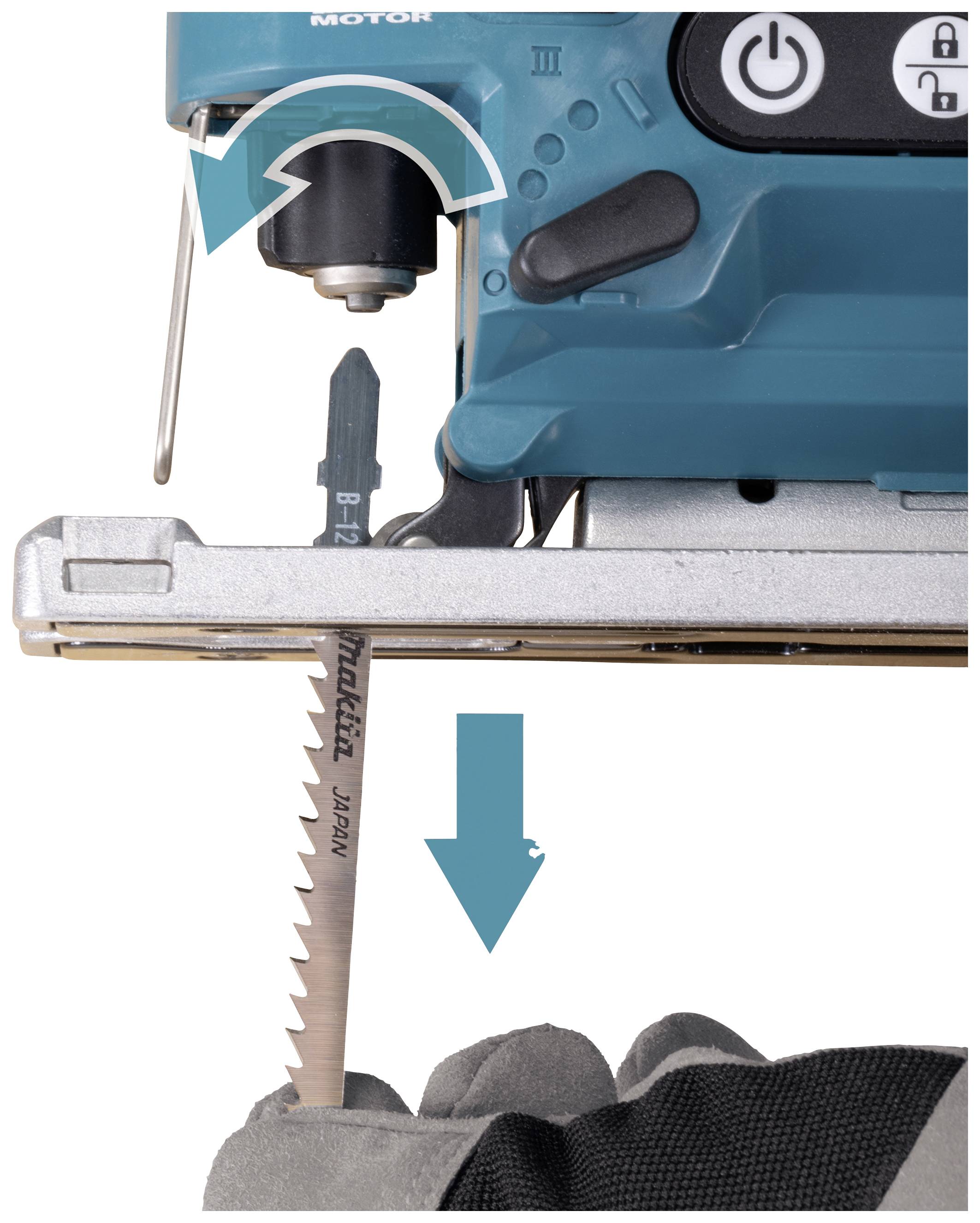 Makita Akku-Pendelhubstichsäge DJV185RF1J inkl. Akku, inkl. Ladegerät, inkl. Koffer 18 V 3.0 Ah Anzahl mitgelieferte Akkus 1