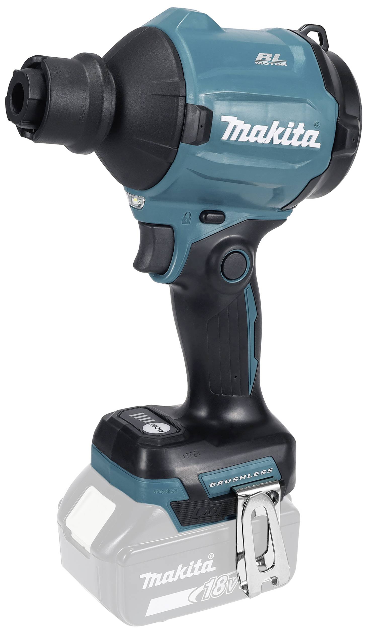 Ein blauer, kabelloser Makita-Schrauber mit Akku und ergonomischem Griff, geeignet für Bau- und Heimwerkerarbeiten.