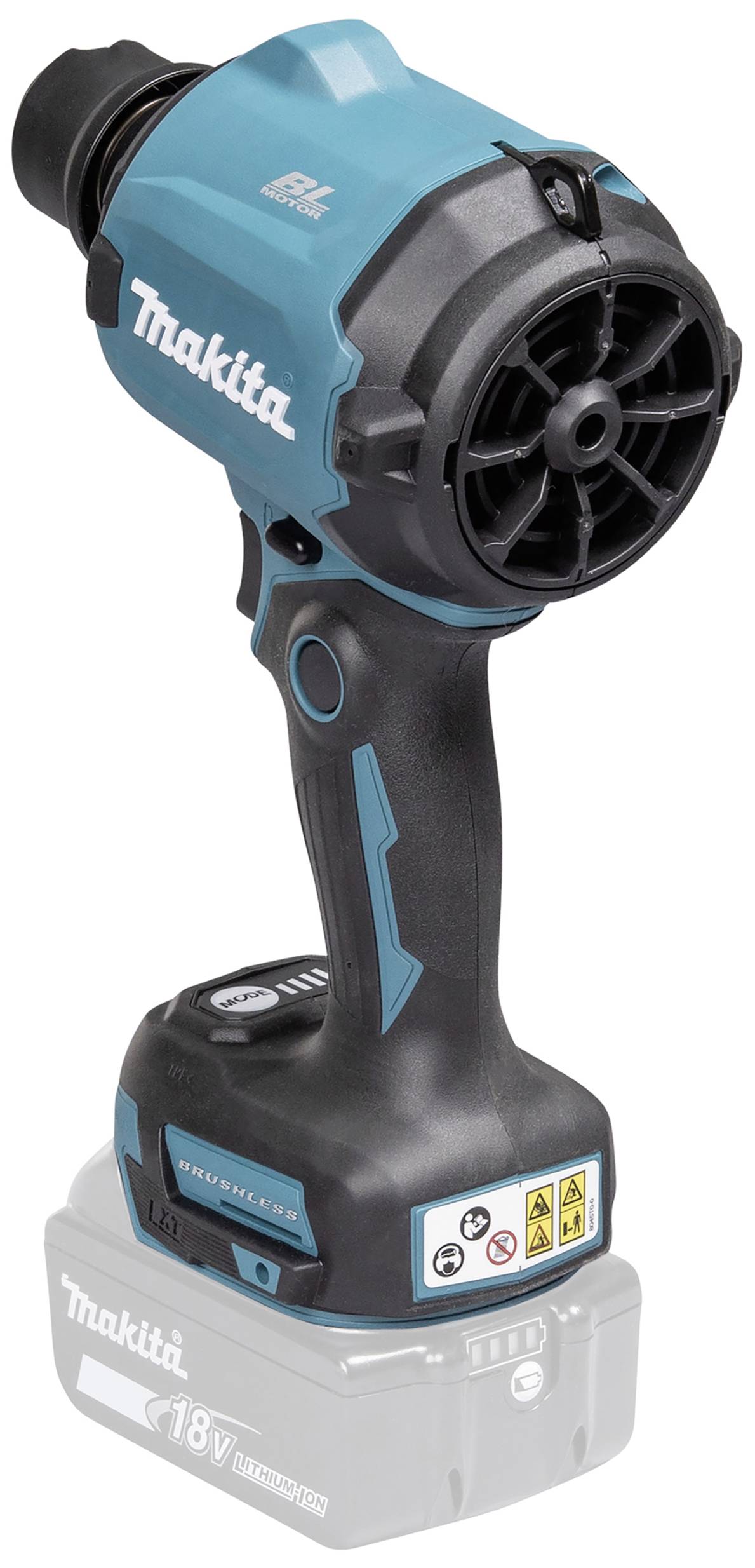 Makita DAS180Z Akku-Gebläse Luftdurchsatz 1.1 m³/min Luftgeschwindigkeit 200 m/s Li-Ion 18V ohne Akku, ohne Ladegerät