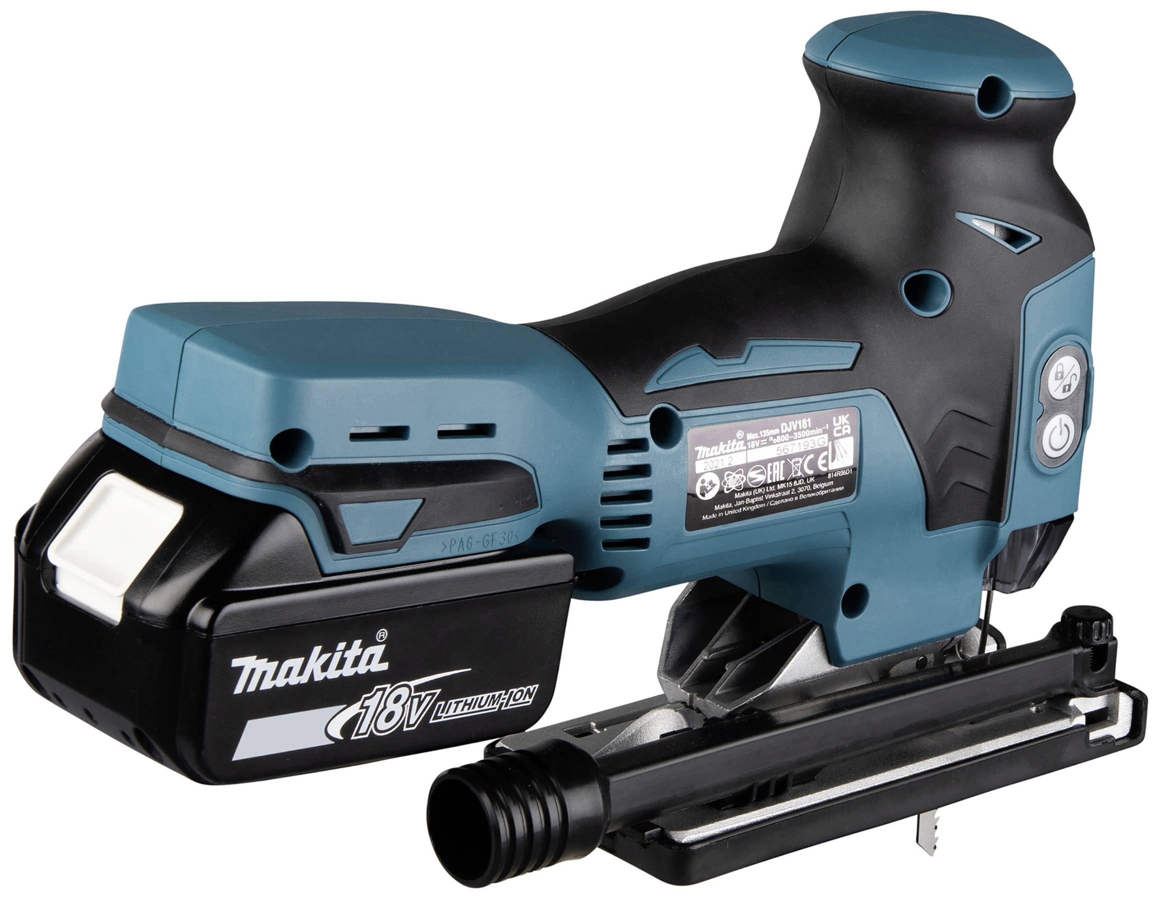Kabelloser Makita 18V Tacker in blau-schwarz, geeignet für Befestigungsarbeiten ohne Netzanschluss.