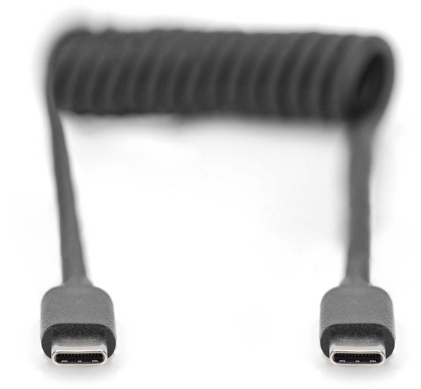 Zwei USB-C-Kabel, eins gewickelt.
