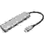 Digitus DA-70246 4 Port USB 3.1 Gen 1-Hub mit Aluminiumgehäuse Dunkelgrau
