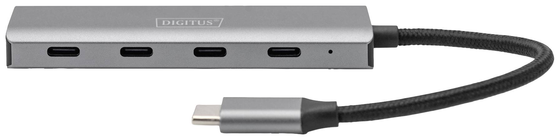 Digitus DA-70246 USB-Hub 4 Port USB-A USB 3.1 Gen1 5 GBit/s mit Aluminiumgehäuse Dunkelgrau DA-70246
