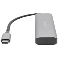 Digitus DA-70246 4 Port USB 3.1 Gen 1-Hub mit Aluminiumgehäuse Dunkelgrau Digitus DA-70246 4 Port USB 3.1 Gen 1-Hub mit Aluminiumgehäuse Dunkelgrau
