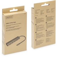 Digitus DA-70246 4 Port USB 3.1 Gen 1-Hub mit Aluminiumgehäuse Dunkelgrau Digitus DA-70246 4 Port USB 3.1 Gen 1-Hub mit Aluminiumgehäuse Dunkelgrau