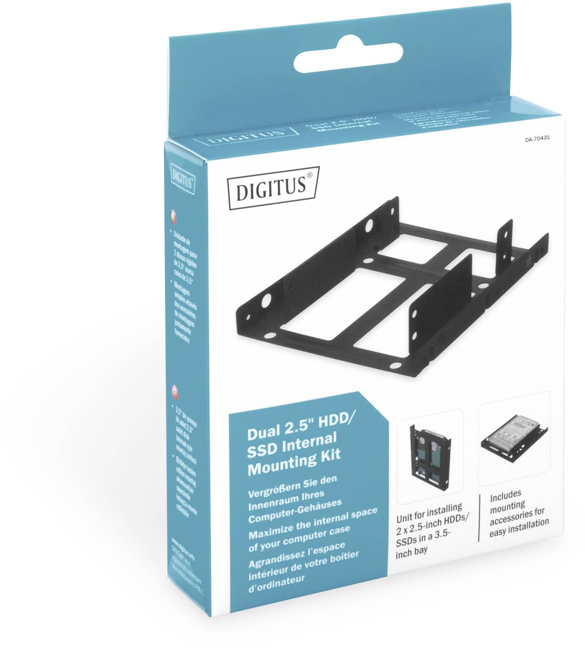 Digitus DA-70431 2.5 Zoll Festplatten-Einbaurahmen Anzahl Festplatten (max.): 1 x 2.5 Zoll