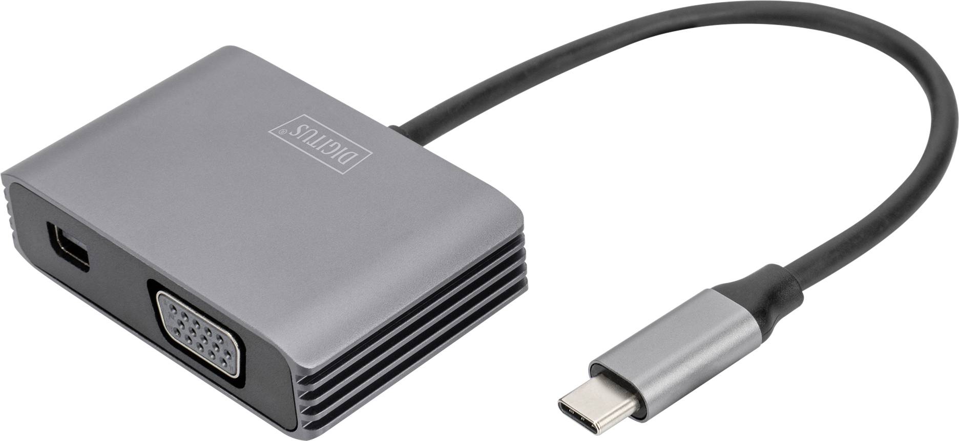 Digitus DA-70825 Mini-DisplayPort / USB-C® / VGA Adapter [1x USB-C® - 2x Mini-DisplayPort Buchse, V