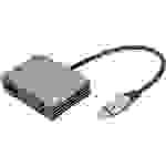 Digitus DA-70827 DisplayPort / RGB / USB-C® Adapter [1x USB-C® - 2x DisplayPort Buchse, VGA-Buchse] Schwarz Geschirmt, Rund 0.2m