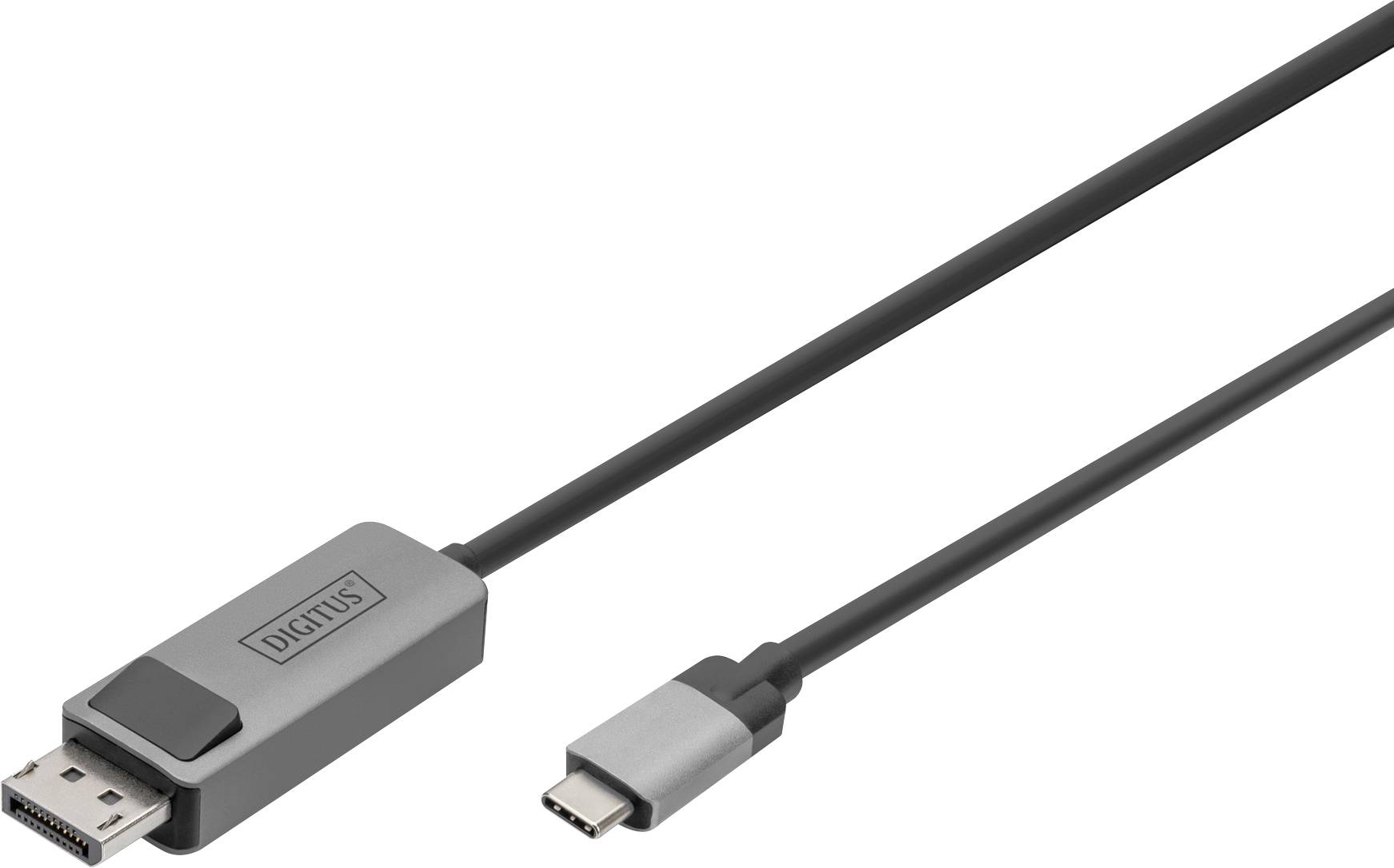 Digitus DB-300334-010-S DisplayPort / USB-C® Adapter [1x USB-C® - 1x DisplayPort Stecker] Schwarz Geschirmt, Rund 1m