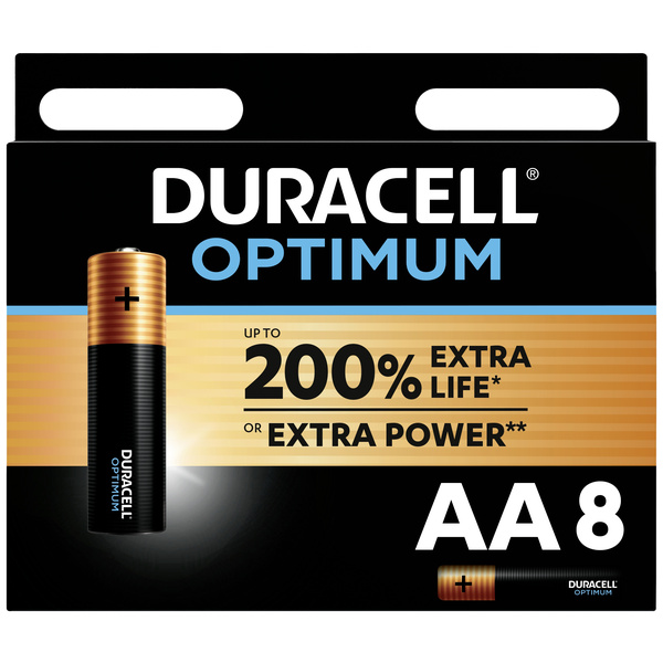 Duracell Optimum Mignon (AA)-Batterie Alkali-Mangan 1.5 V 8 St.
