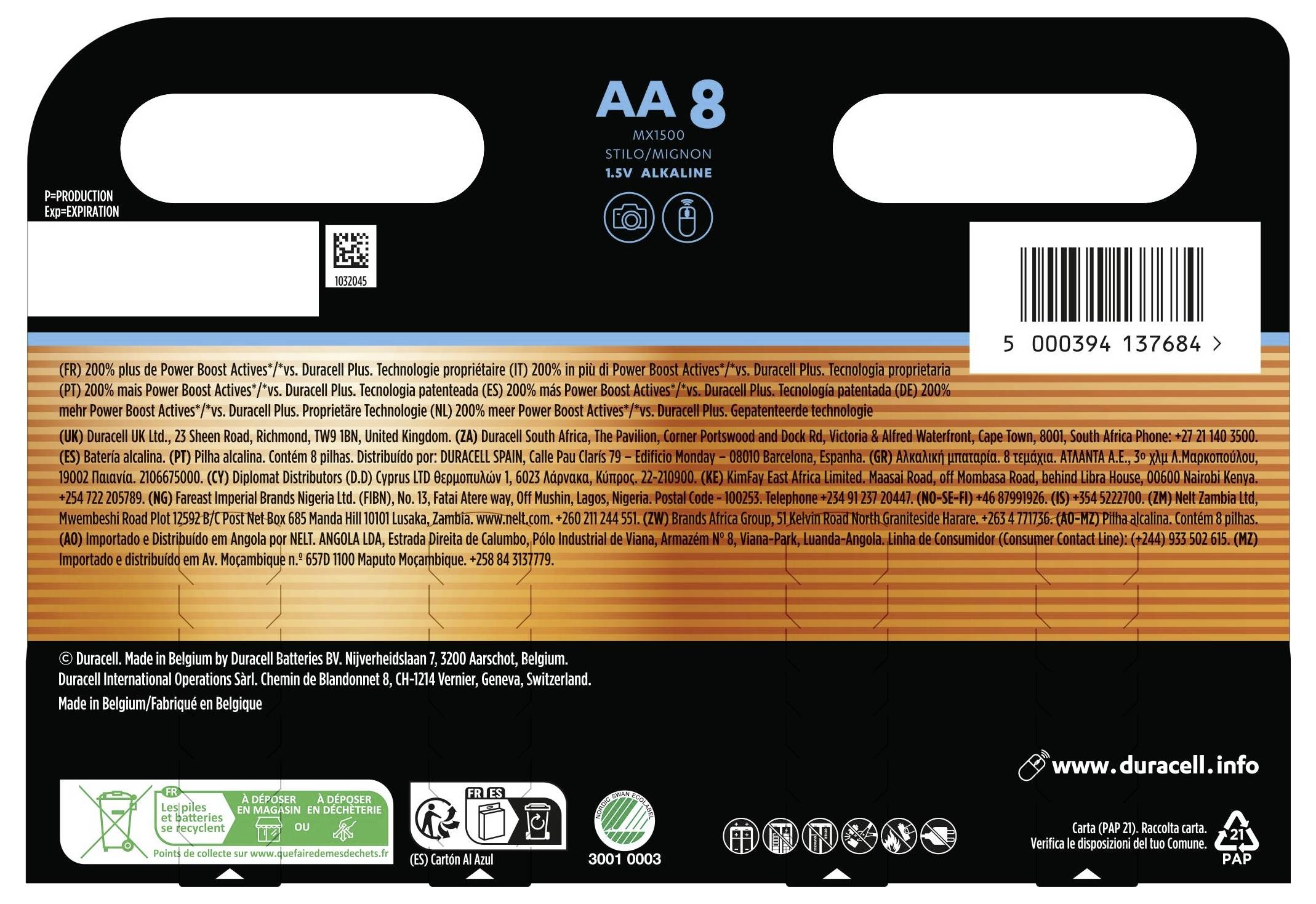 Duracell Optimum Mignon (AA)-Batterie Alkali-Mangan 1.5V 8St.