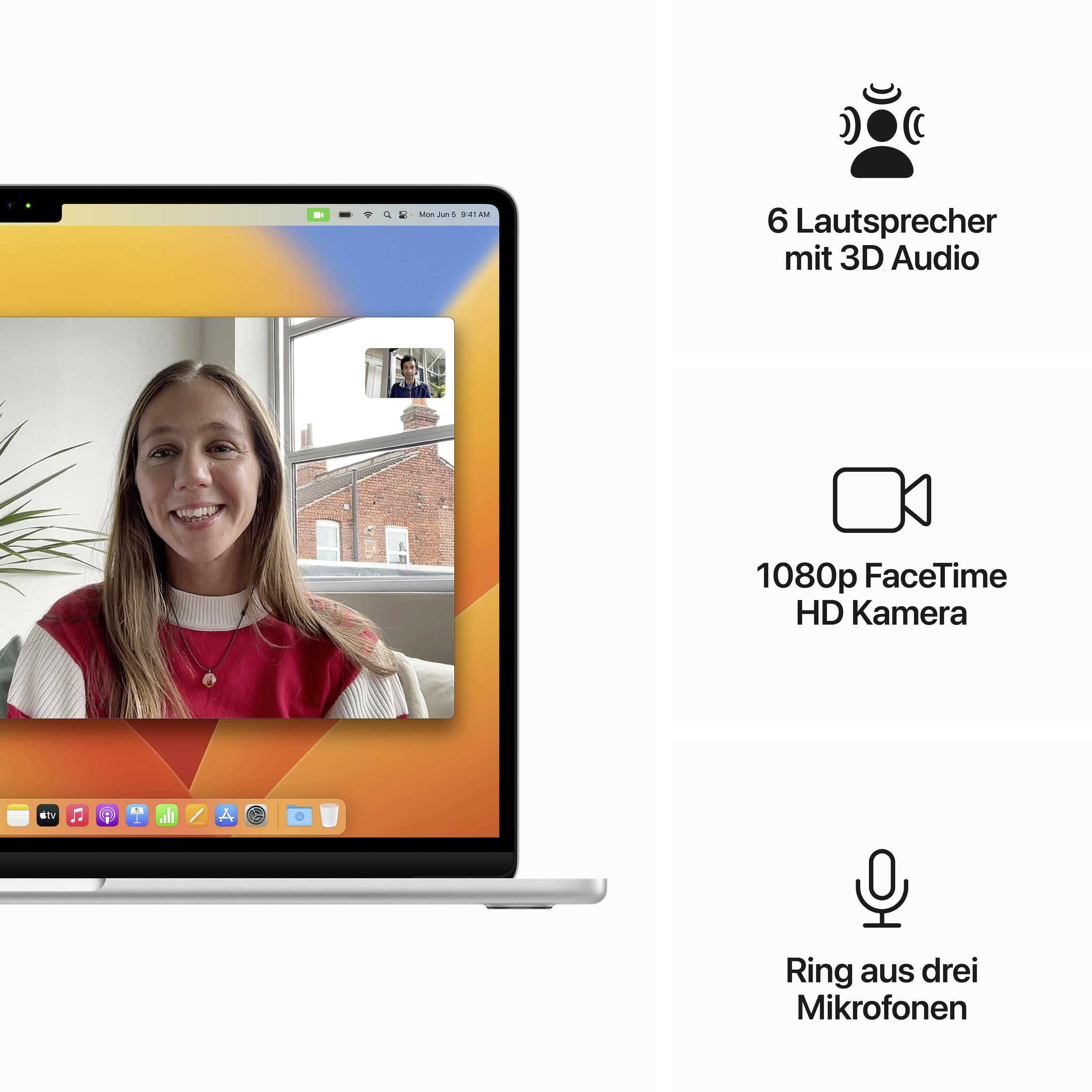 Apple MacBook Air 15 (M2, 2023) 38.9 cm (15.3 Zoll) 8 GB RAM 256 GB SSD 8‑Core CPU 10-Core GPU Silber MQKR3D/A