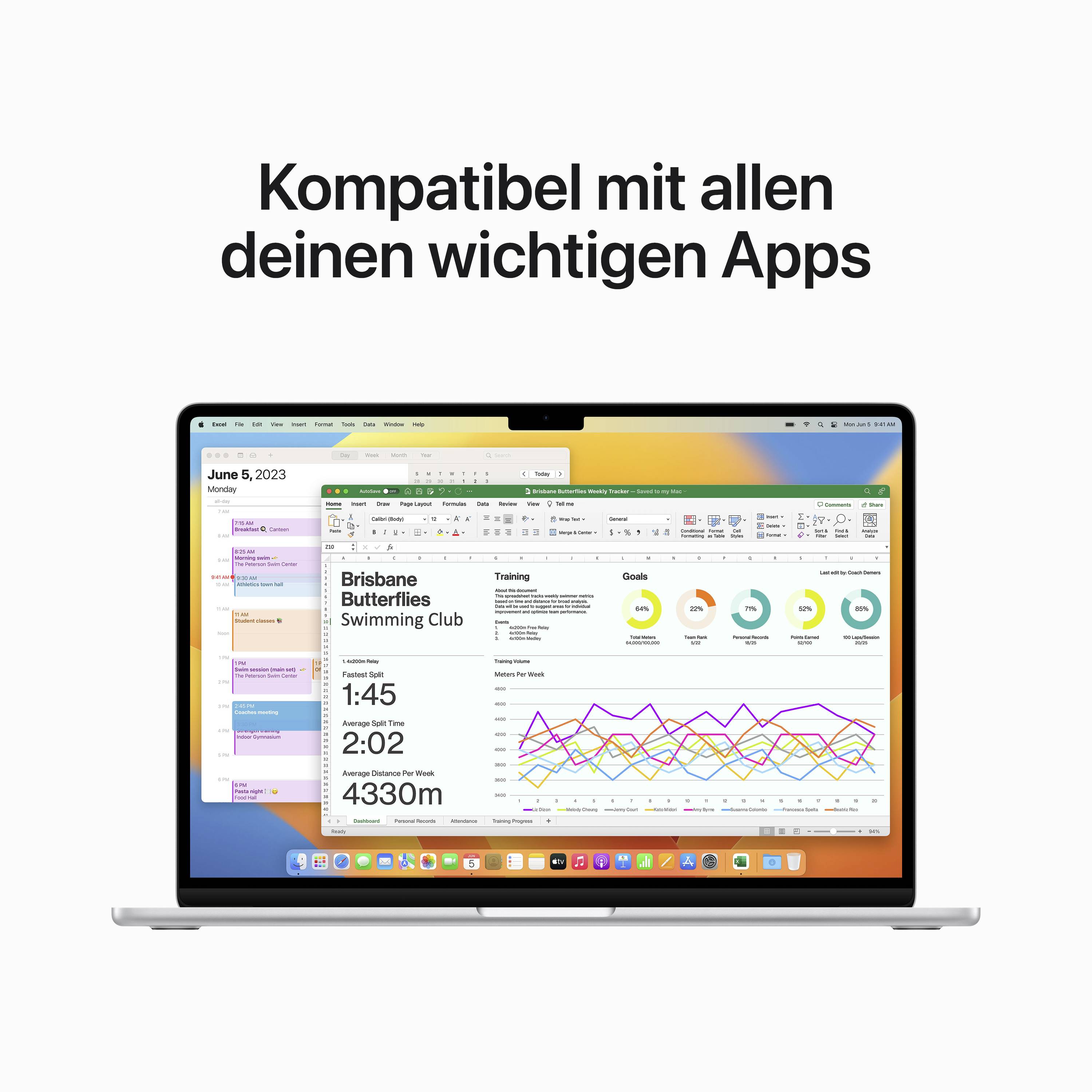Apple MacBook Air 15 (M2, 2023) 38.9 cm (15.3 Zoll) 8 GB RAM 256 GB SSD 8‑Core CPU 10-Core GPU Silber MQKR3D/A