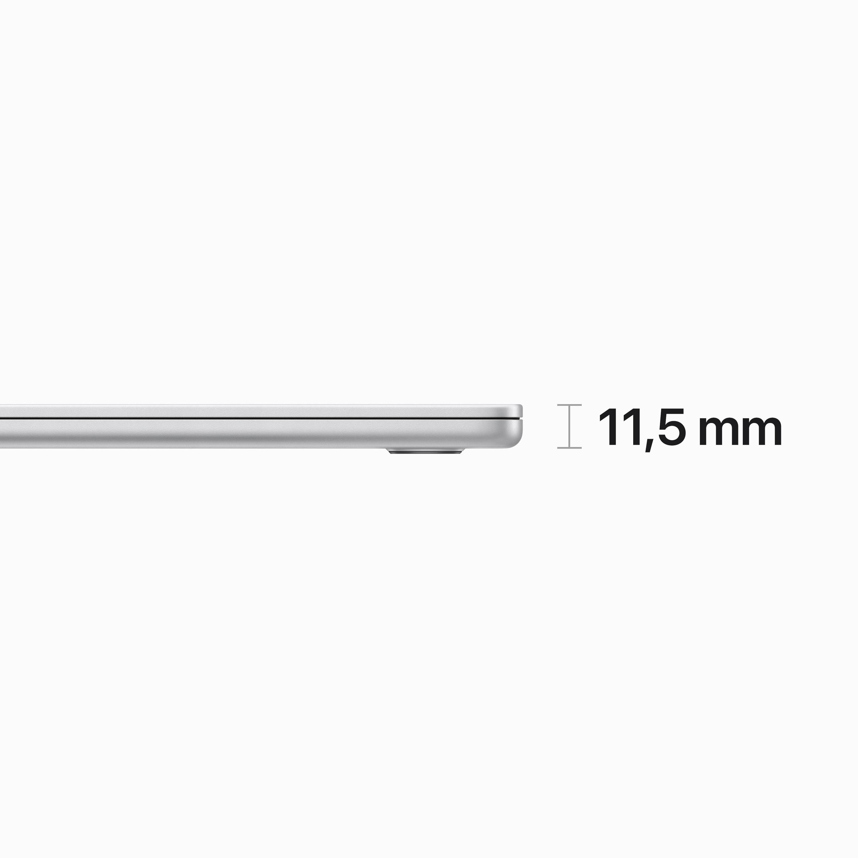 Apple MacBook Air 15 (M2, 2023) 38.9 cm (15.3 Zoll) 8 GB RAM 512 GB SSD 8‑Core CPU 10-Core GPU Silber MQKT3D/A