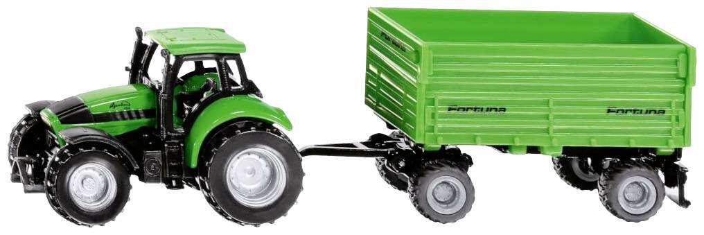 SIKU Spielwaren Landwirtschafts Modell Deutz Agrotron 265 mit 2-Achs-Anhänger Fertigmodell Traktor Modell