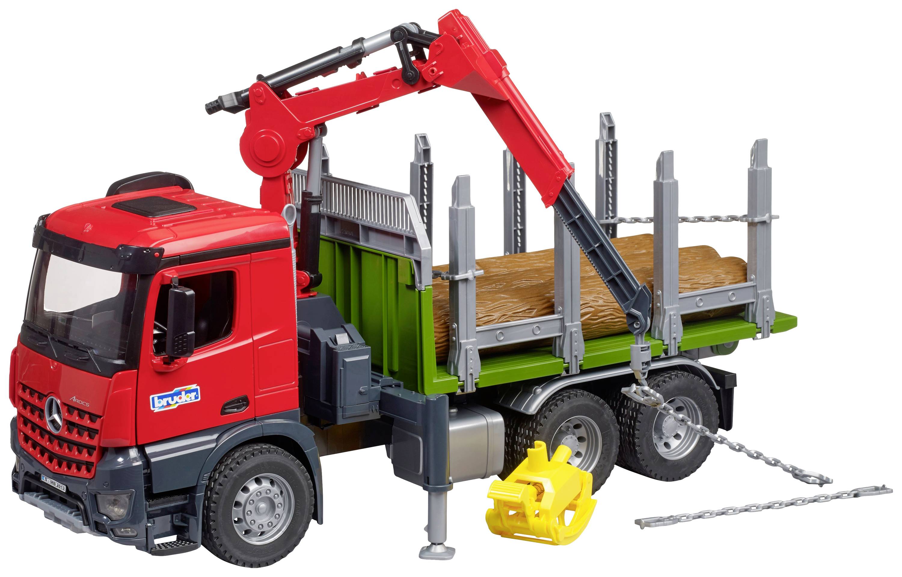 Bruder LKW Modell Mercedes Benz Arocs Holztransporter mit Greifarm Fertigmodell LKW Modell