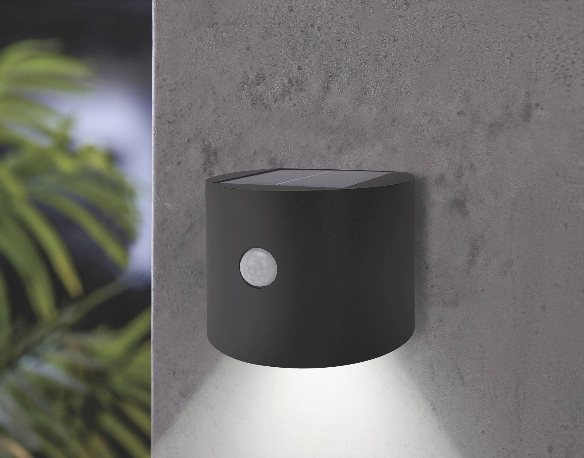 Sygonix SY-5770788 Solar-Außenwandleuchte mit Bewegungsmelder LED Schwarz