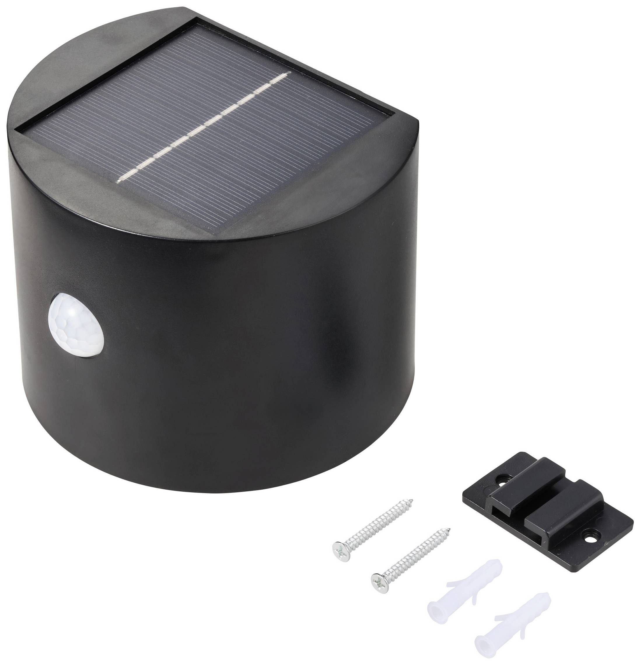 Sygonix SY-5770788 Solar-Außenwandleuchte mit Bewegungsmelder LED Schwarz