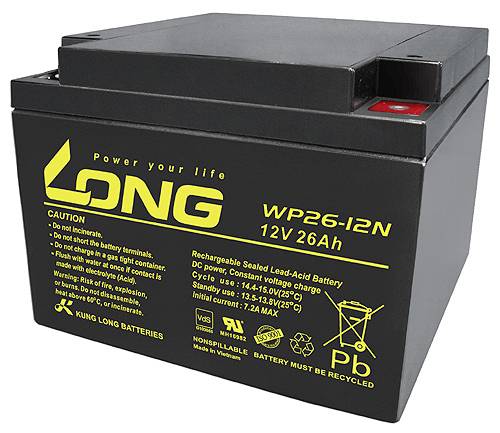 Long WP26-12N-M WP26-12N-M Bleiakku 12 V 26 Ah Blei-Vlies (AGM) (B x H x T) 166 x 125 x 175 mm M5-S