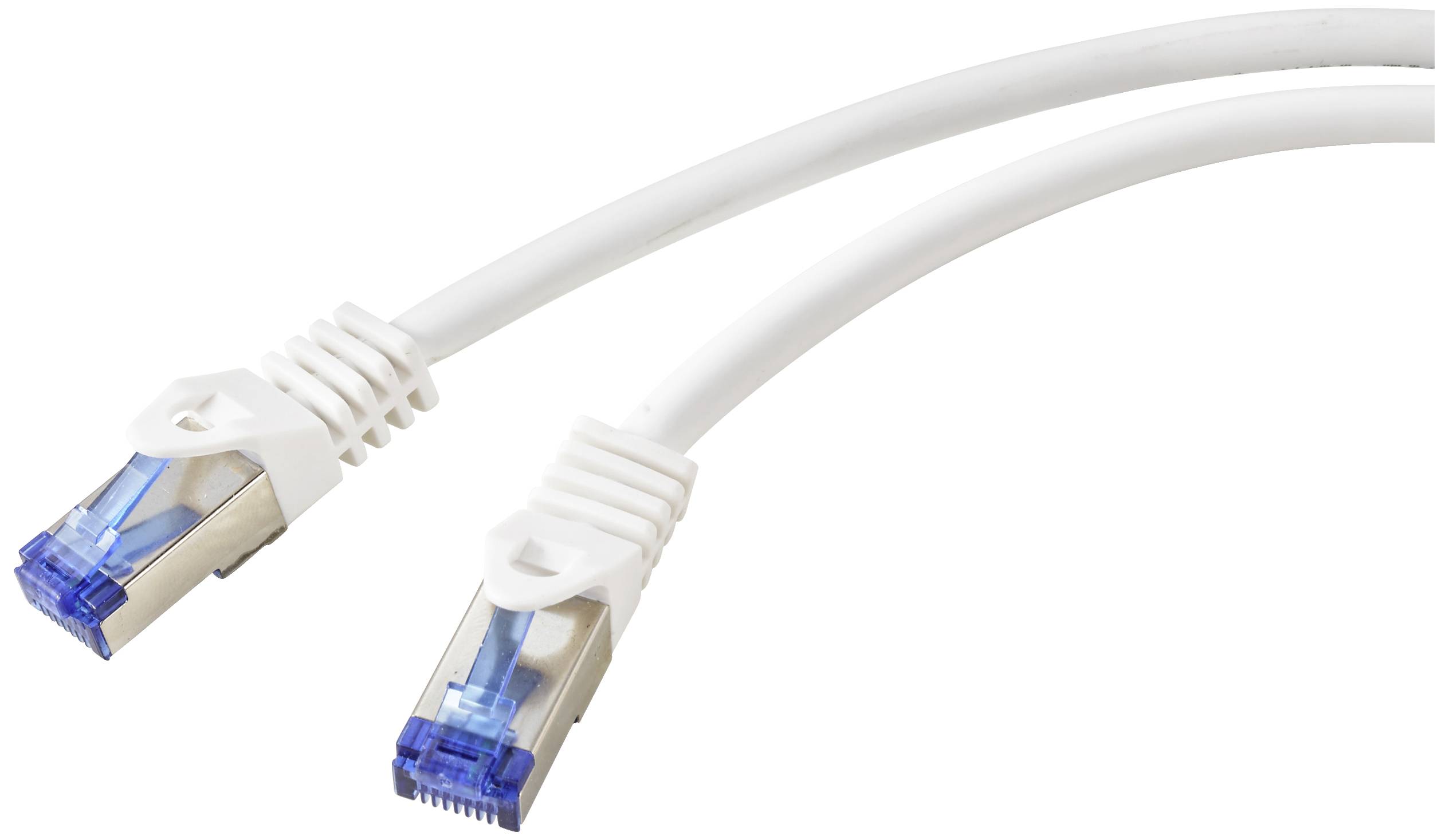 Ethernetkabel mit zwei Steckern, geeignet für Netzwerkverbindungen.
