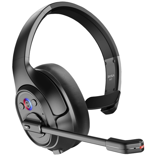 EKSA H1 Computer On Ear Headset Bluetooth® Mono Schwarz Mikrofon-Rauschunterdrückung, Noise Cancelling Lautstärkeregelung
