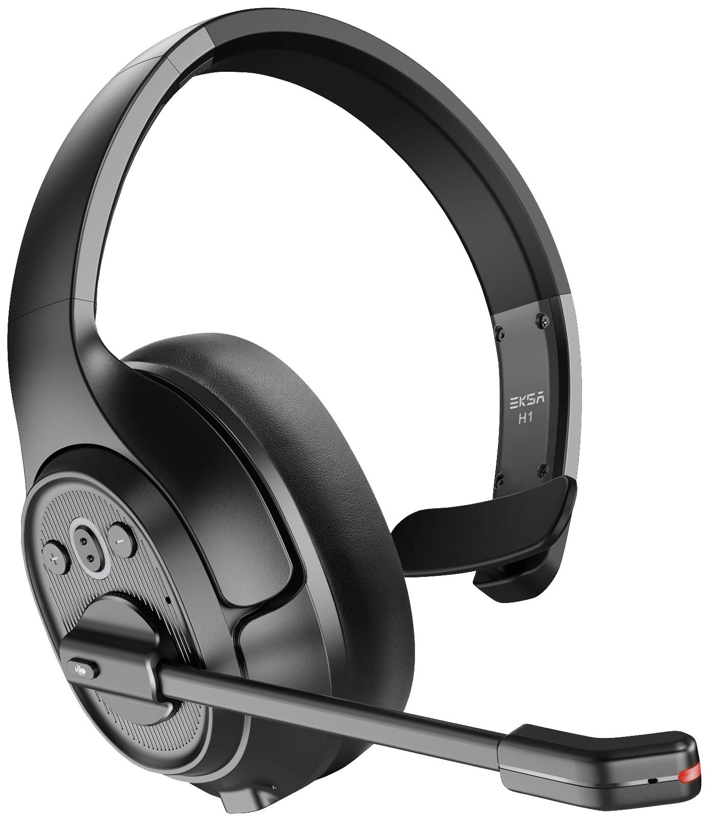EKSA H1 On Ear Headset Bluetooth® Mono Schwarz Mikrofon-Rauschunterdrückung, Noise Cancelling Lautstärkeregelung Computer
