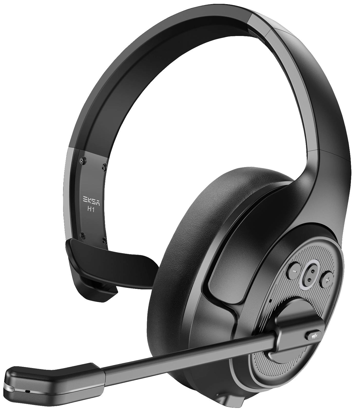 EKSA H1 On Ear Headset Bluetooth® Mono Schwarz Mikrofon-Rauschunterdrückung, Noise Cancelling Lautstärkeregelung Computer