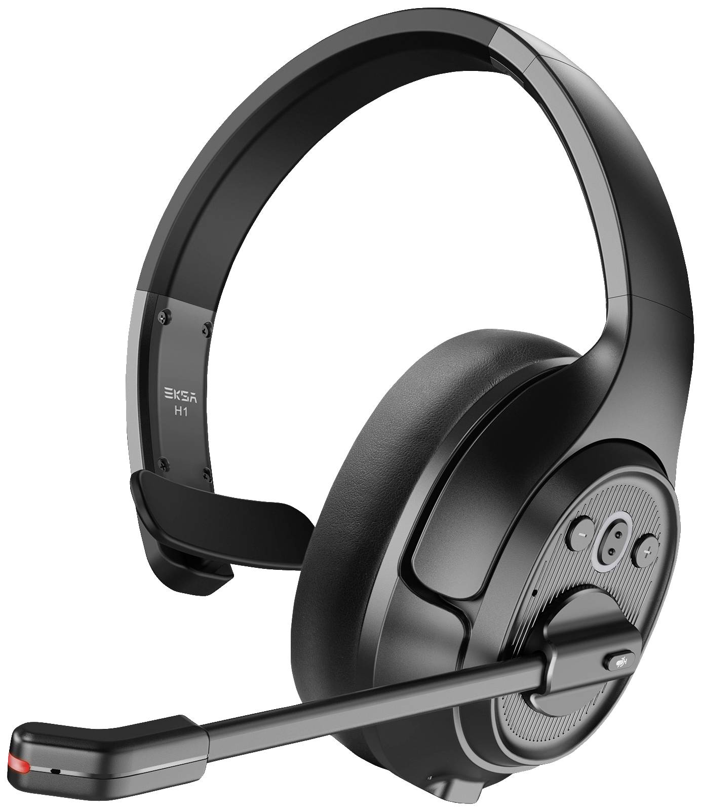 EKSA H1 On Ear Headset Bluetooth® Mono Schwarz Mikrofon-Rauschunterdrückung, Noise Cancelling Lautstärkeregelung Computer