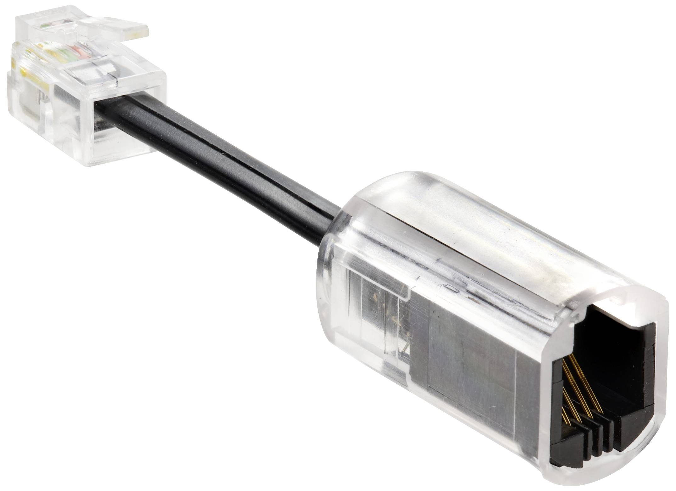 Renkforce Kabel-Entzwirler Adapter [1x RJ10-Stecker 4p4c - 1x RJ10-Buchse 4p4c] 3.00 cm Schwarz