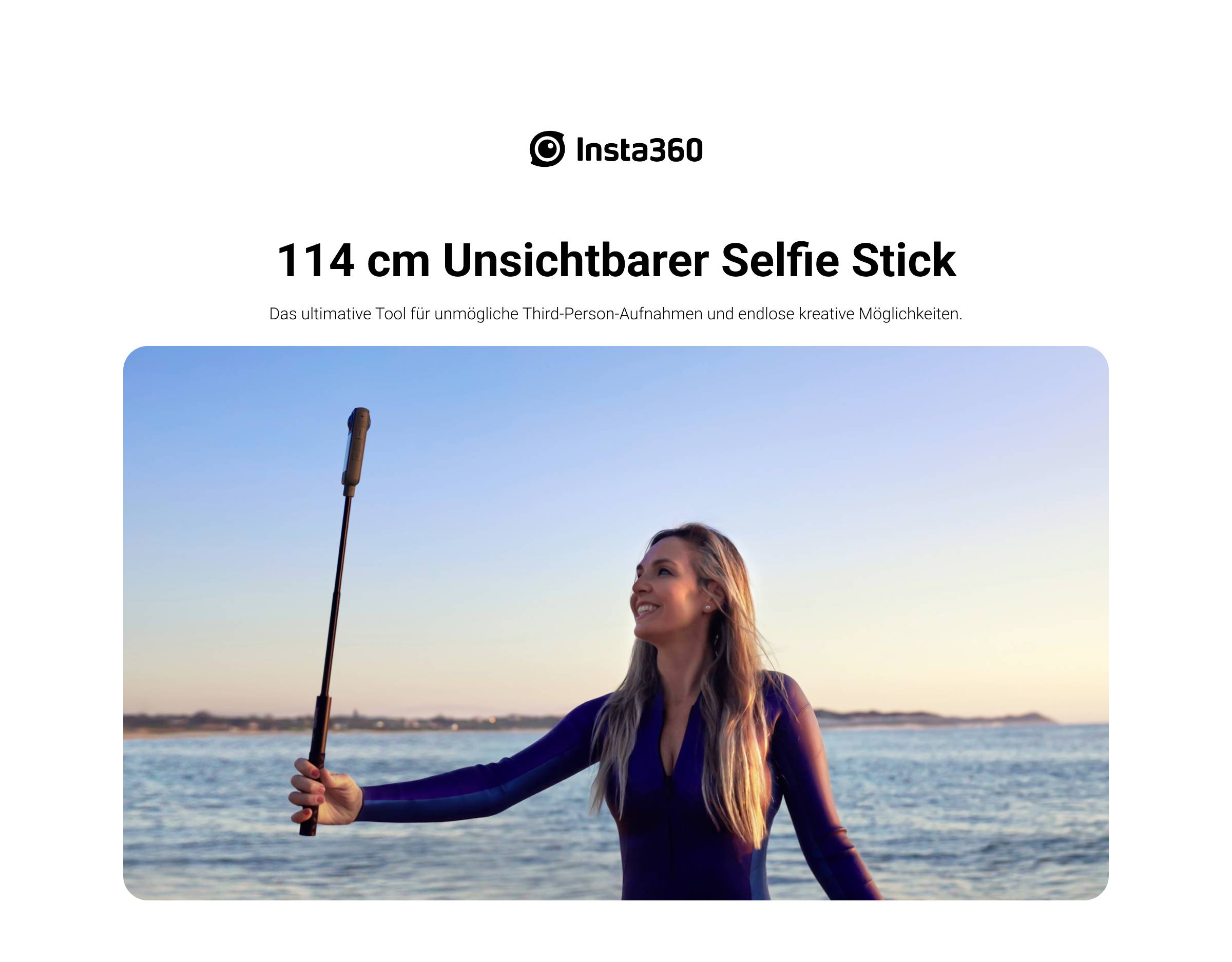 Insta360 114 cm Invisible Selfie Stick Selfie Stick Insta360 Ace, Insta360 Ace Pro, Insta360 GO 2, Insta360 GO 3, Insta360 X3, Insta360 ONE