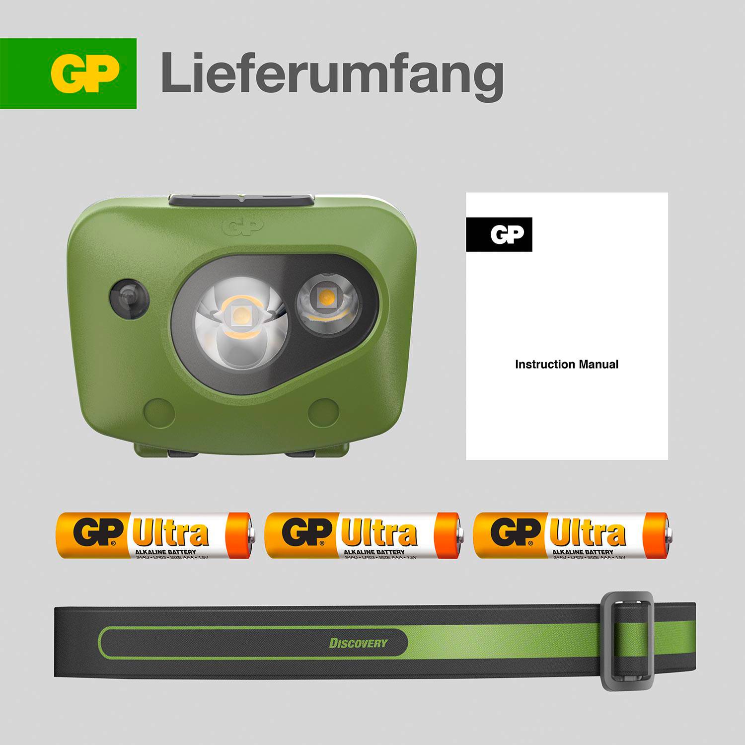 GP Discovery GPDISHLCH43BL027 LED Stirnlampe batteriebetrieben 150lm 36h GPDISHLCH43BL027