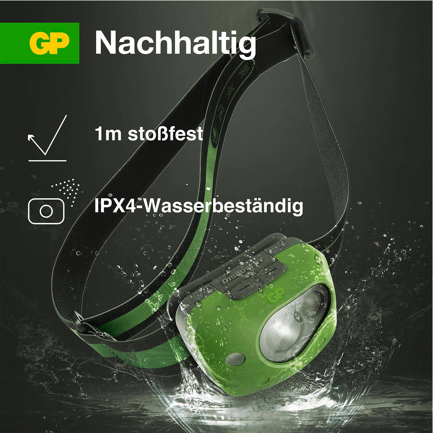 GP Discovery GPDISHLCH43BL027 LED Stirnlampe batteriebetrieben 150lm 36h GPDISHLCH43BL027