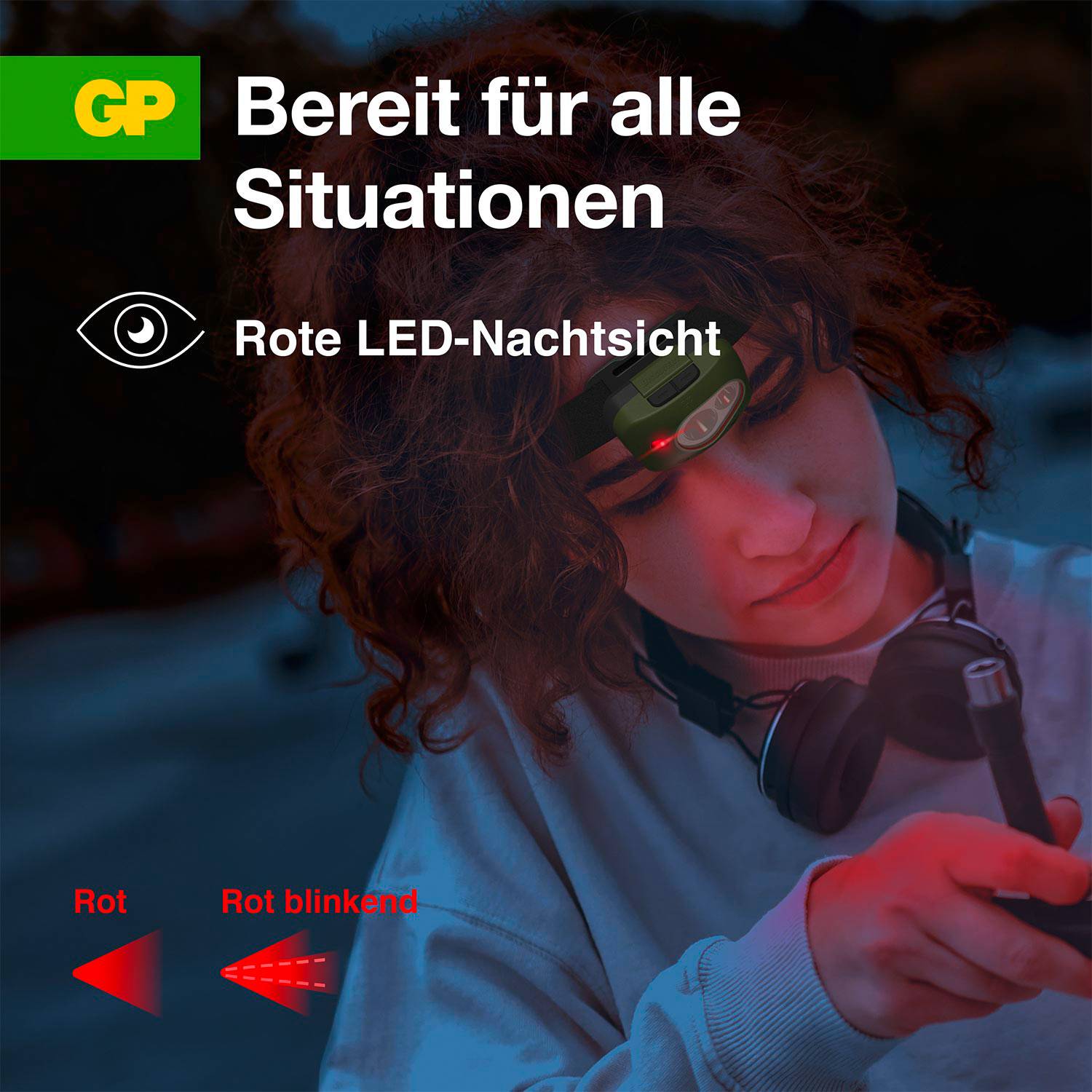 GP Discovery GPDISHLCH43BL027 LED Stirnlampe batteriebetrieben 150lm 36h GPDISHLCH43BL027