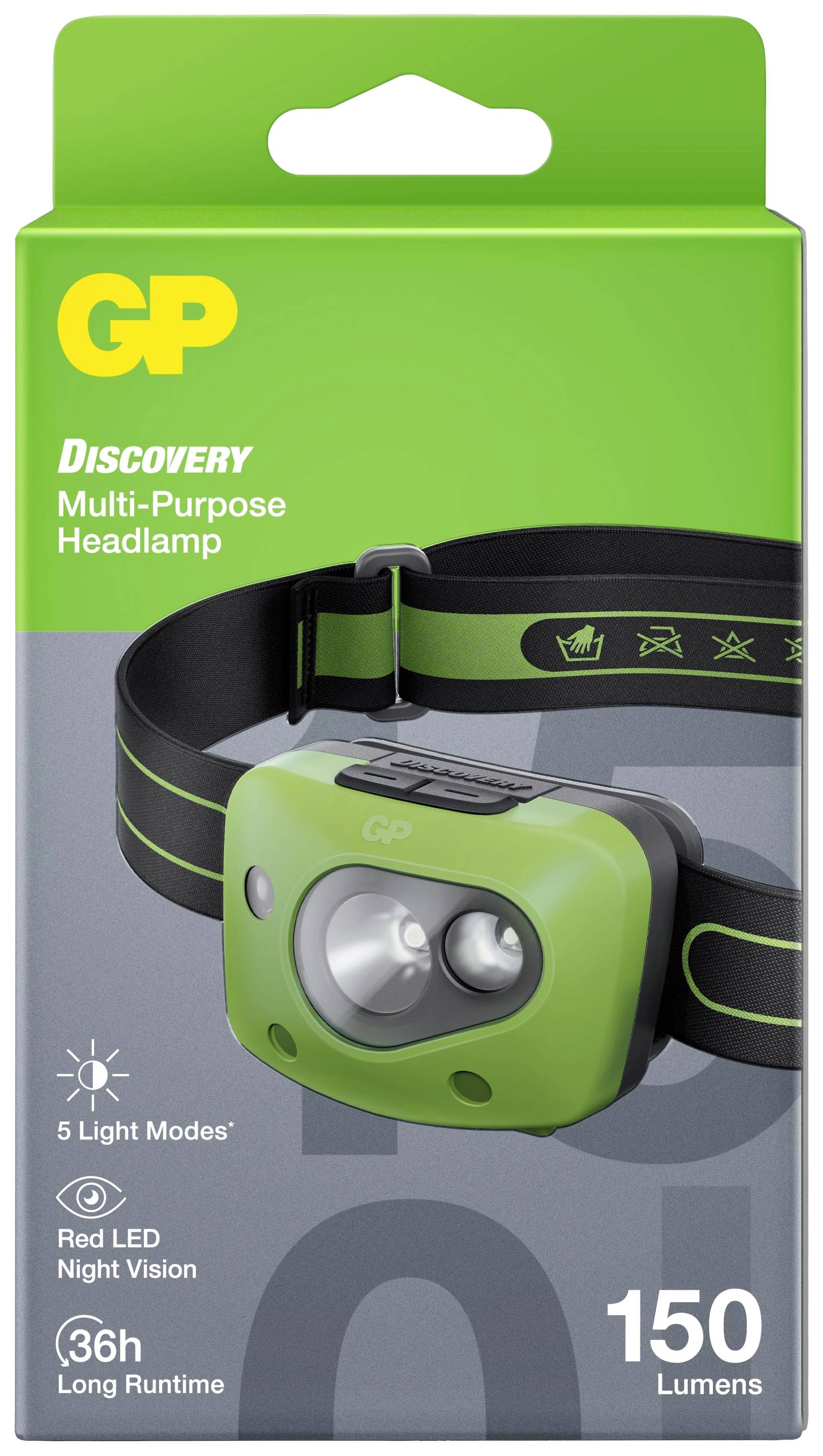 GP Discovery GPDISHLCH43BL027 LED Stirnlampe batteriebetrieben 150lm 36h GPDISHLCH43BL027