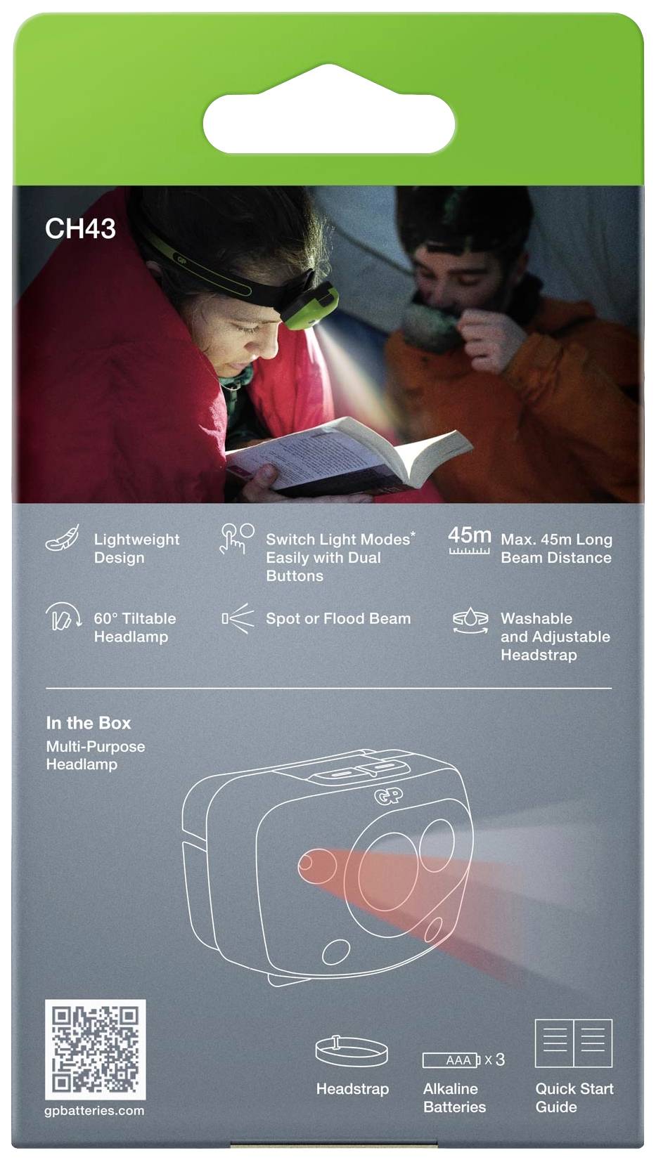 GP Discovery GPDISHLCH43BL027 LED Stirnlampe batteriebetrieben 150lm 36h GPDISHLCH43BL027