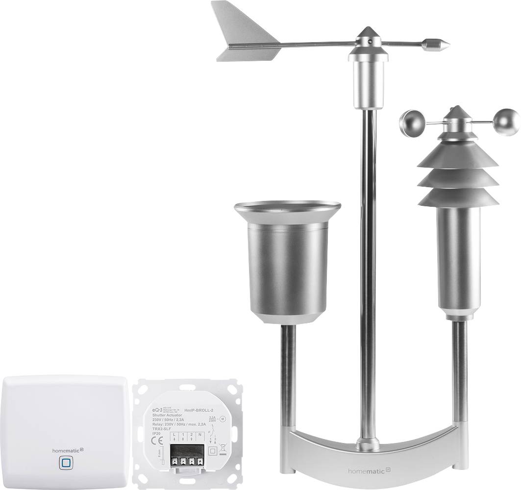 Homematic IP Funk Wetterstation Weiß 868 MHz Access Point + Wettersensor pro + Rolladenaktor