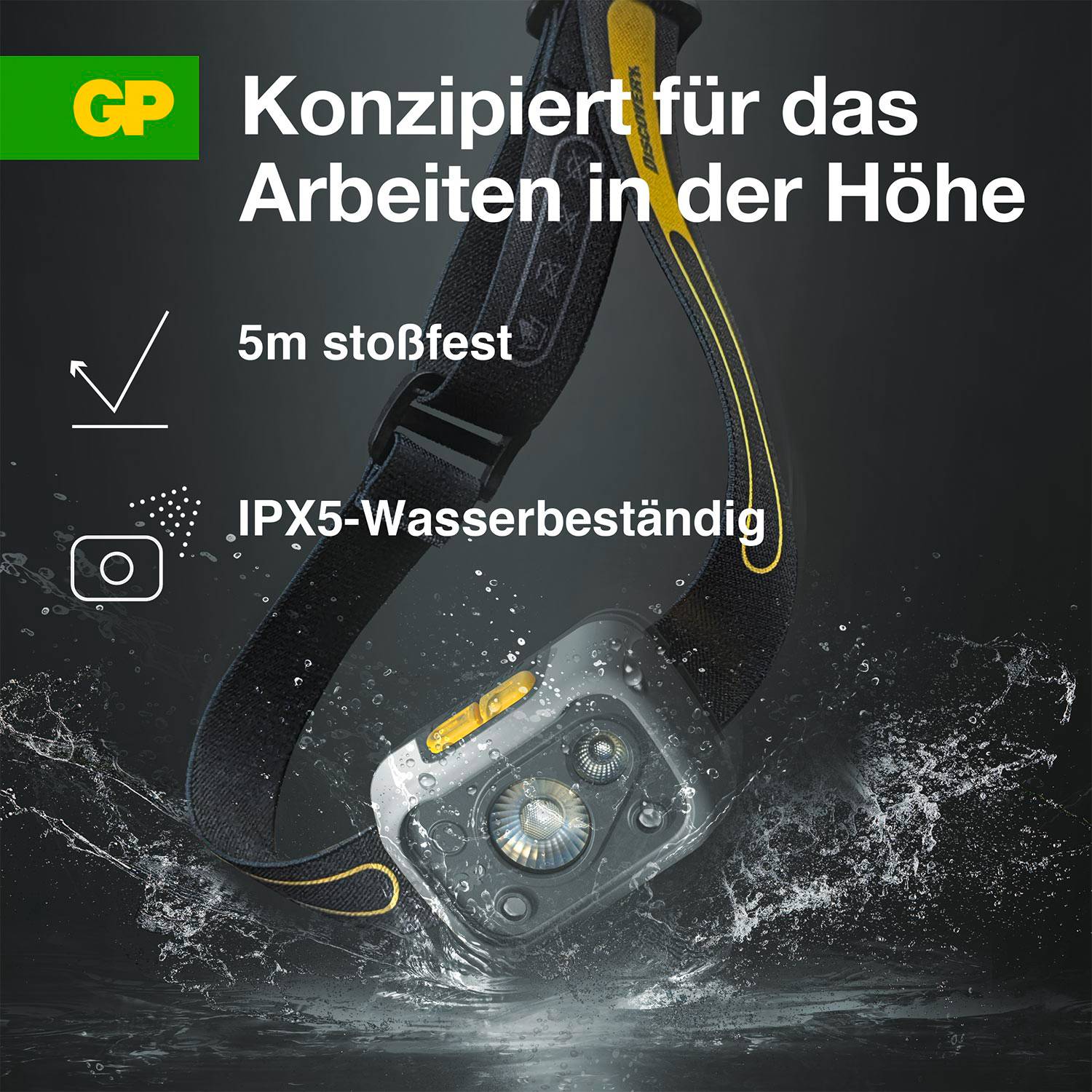 GP Discovery GPDISHLCW54BL119 LED Stirnlampe batteriebetrieben 375 lm 26 h GPDISHLCW54BL119