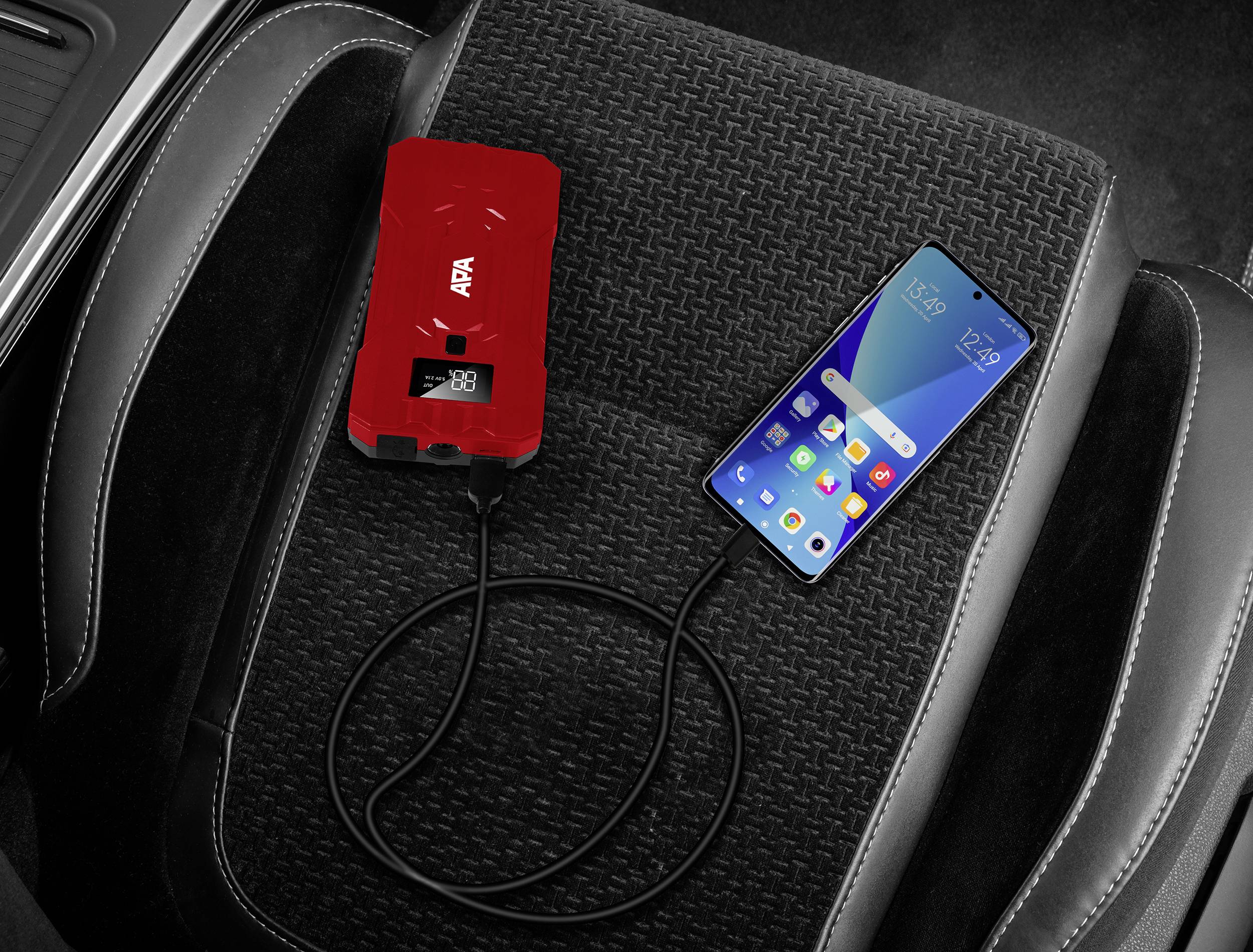 APA Schnellstartsystem Powerpack 10Ah 4S LiPo 16443 Starthilfestrom (12 V)=400A 12 V-Ausgang 1x, SOS-Signalleuchte, Verpolungs-