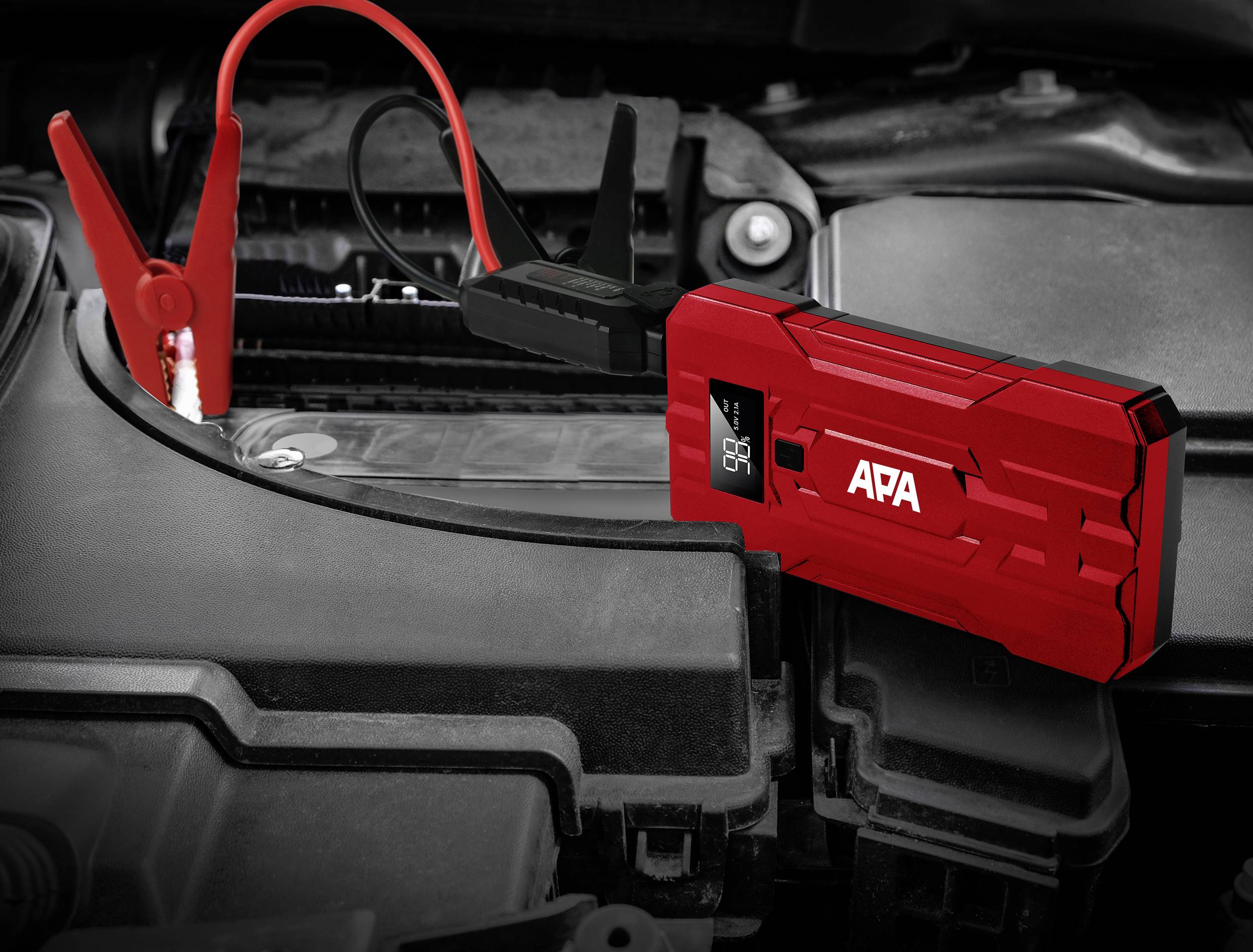 APA Schnellstartsystem Powerpack 10Ah 4S LiPo 16443 Starthilfestrom (12 V)=400A 12 V-Ausgang 1x, SOS-Signalleuchte, Verpolungs-