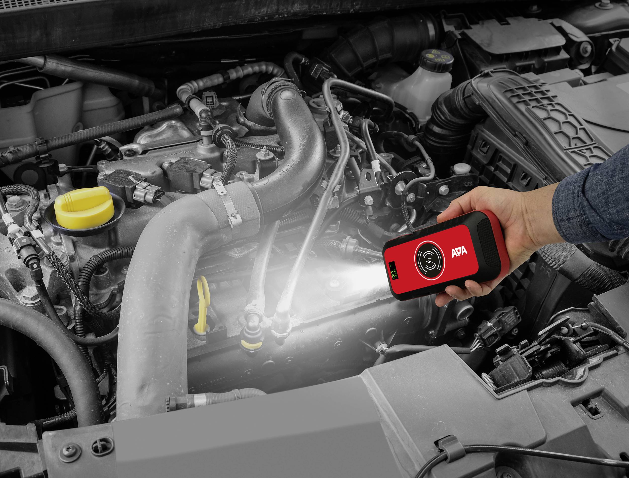 APA Schnellstartsystem Powerpack 16Ah LiFePO4 16444 Starthilfestrom (12 V)=600A 12 V-Ausgang 1x, SOS-Signalleuchte, Verpolungs-