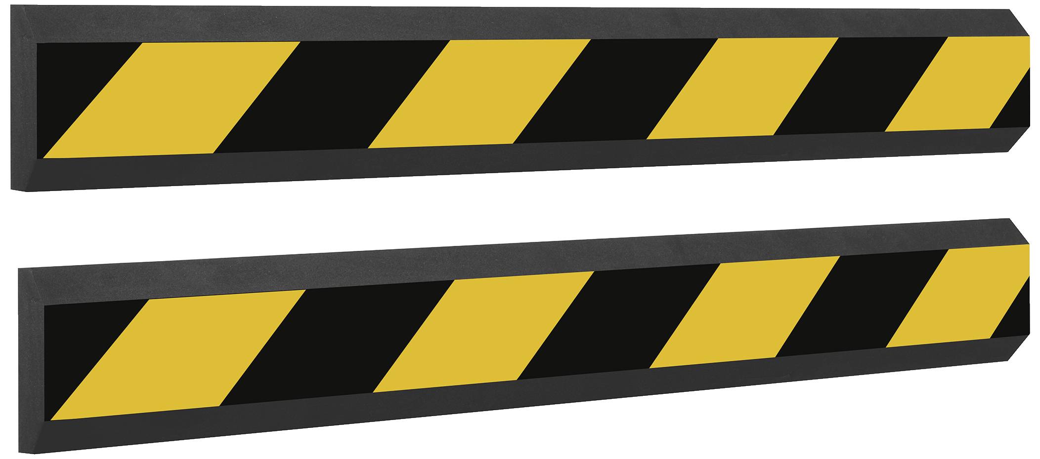 Zwei schwarz-gelb gestreifte Warnschilder, die oft zur Kennzeichnung von Gefahrenbereichen verwendet werden.