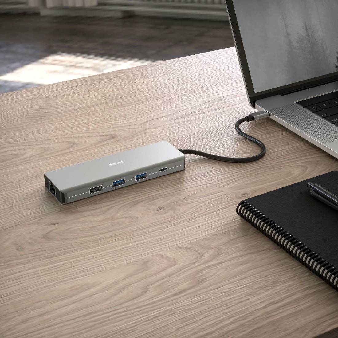 Hama Connect2Media 9 Port USB 3.2 Gen 1-Hub (USB 3.0) mit Schnellladeport, mit USB-C® Stecker, Ultr