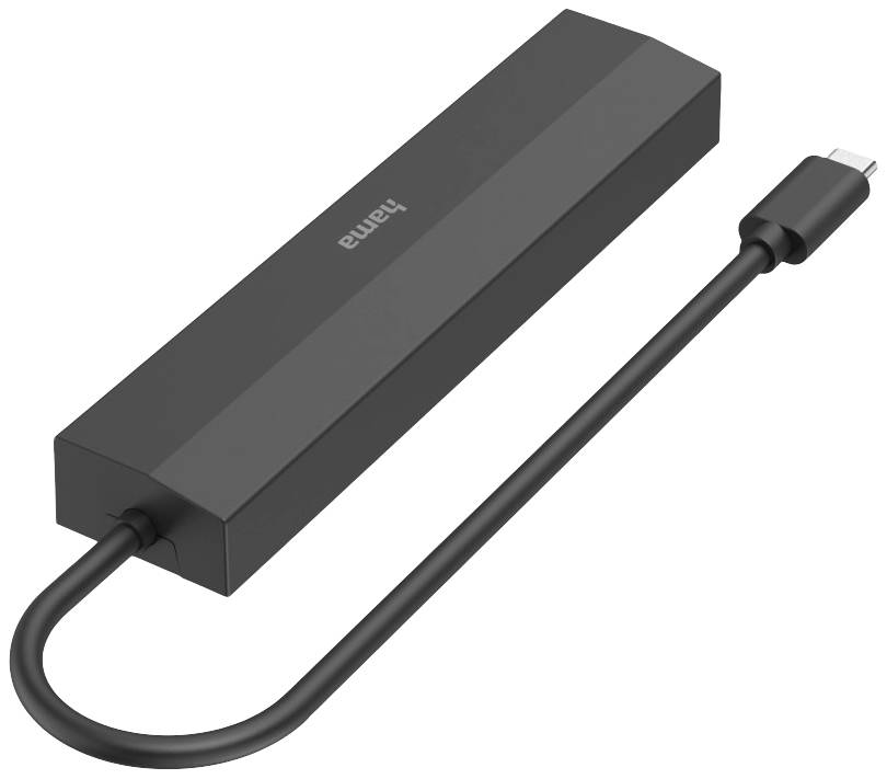 Hama 6 Port USB 3.2 Gen 1-Hub (USB 3.0) mit Schnellladeport, mit USB-C® Stecker, Ultra HD-fähig Schwarz