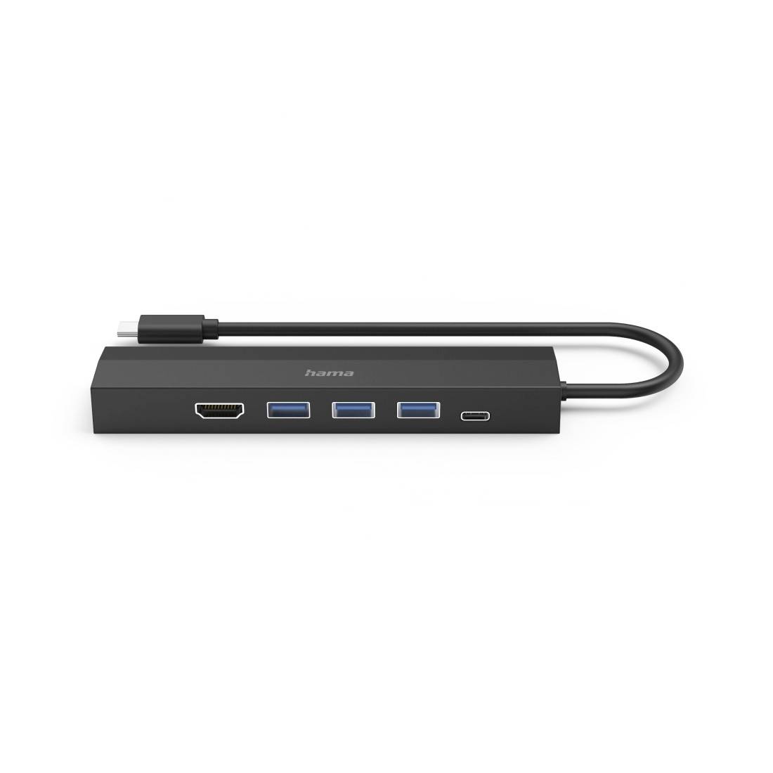 Hama 6 Port USB 3.2 Gen 1-Hub (USB 3.0) mit Schnellladeport, mit USB-C® Stecker, Ultra HD-fähig Sch