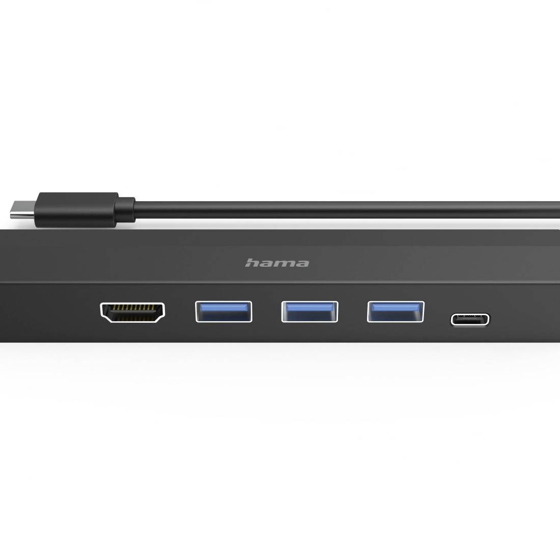Hama 6 Port USB 3.2 Gen 1-Hub (USB 3.0) mit Schnellladeport, mit USB-C® Stecker, Ultra HD-fähig Schwarz