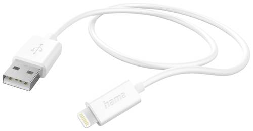 Hama USB-Ladekabel USB 2.0 Apple Lightning Stecker, USB-A Stecker 1.00m Weiß 00201579