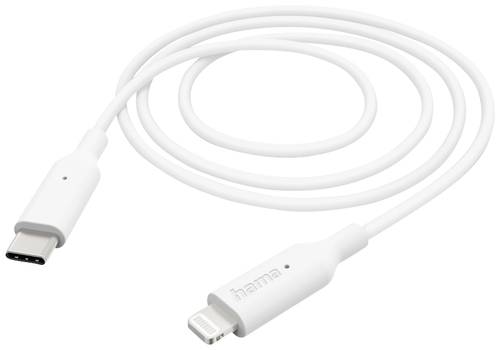 Hama USB-Ladekabel USB 2.0 Apple Lightning Stecker, USB-C® Stecker 1m Weiß 00201598
