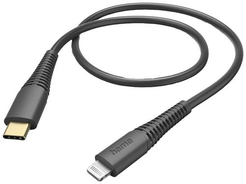 Hama USB-Ladekabel USB 2.0 Apple Lightning Stecker, USB-C® Stecker 1.5m Schwarz 00201602
