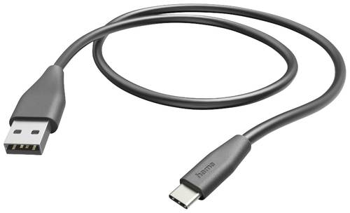 Hama USB-Ladekabel USB 2.0 USB-A Stecker, USB-C® Stecker 1.5m Schwarz 00201595
